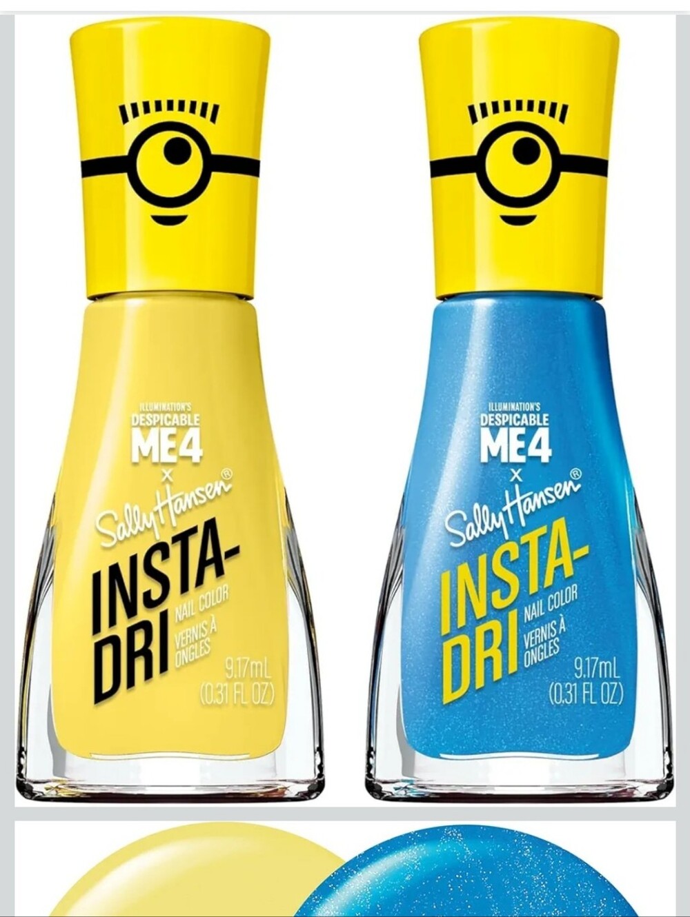 EMPTY BOTTLE Minions Insta-Dri Nail Color Duo - Yellow & Blue